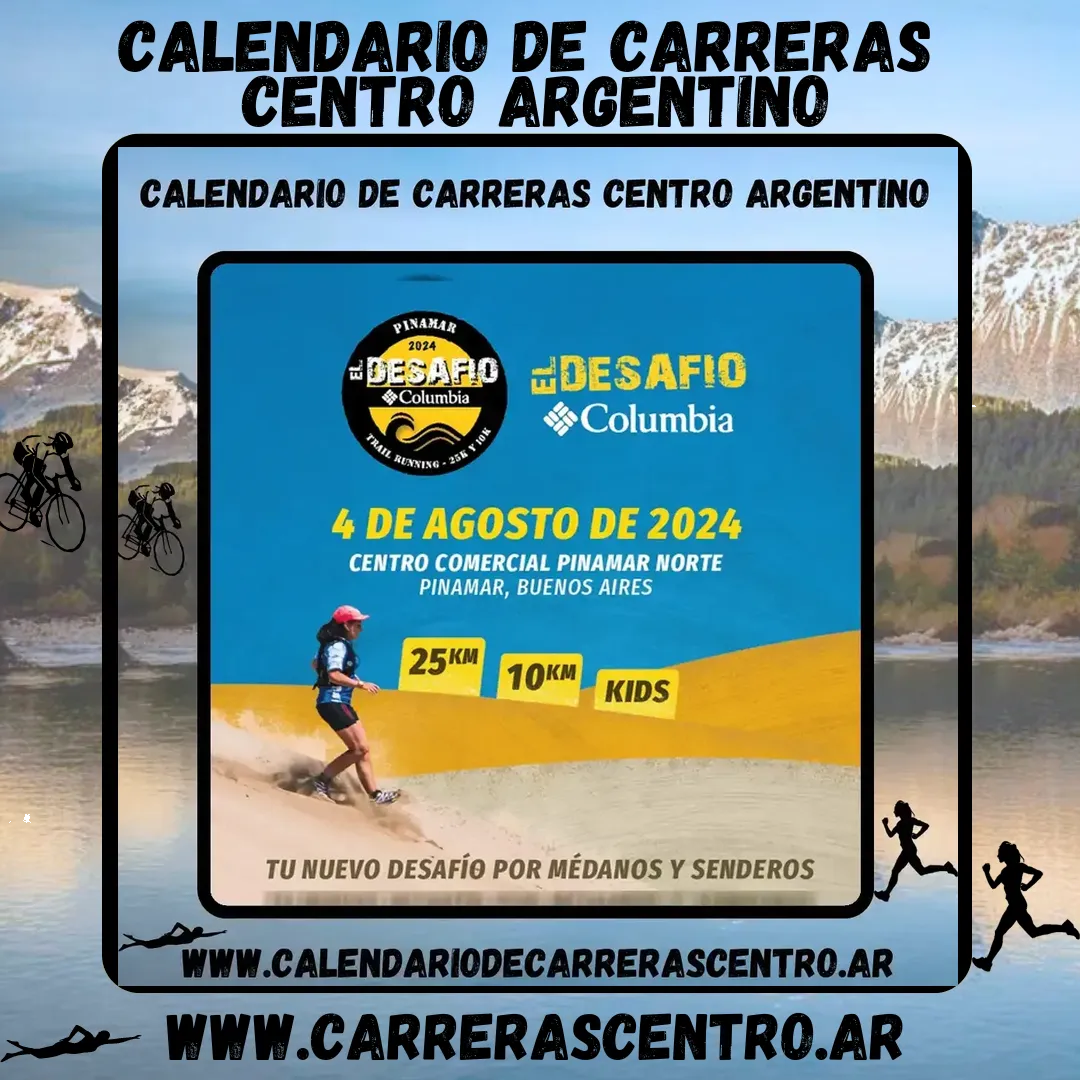 Flyer de El Desafío Columbia Pinamar 2024