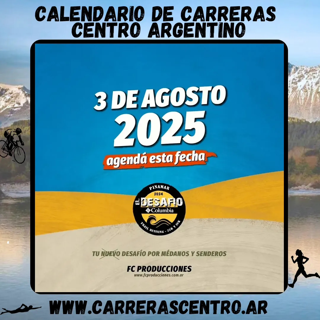 Flyer de El Desafío Columbia Pinamar 2025