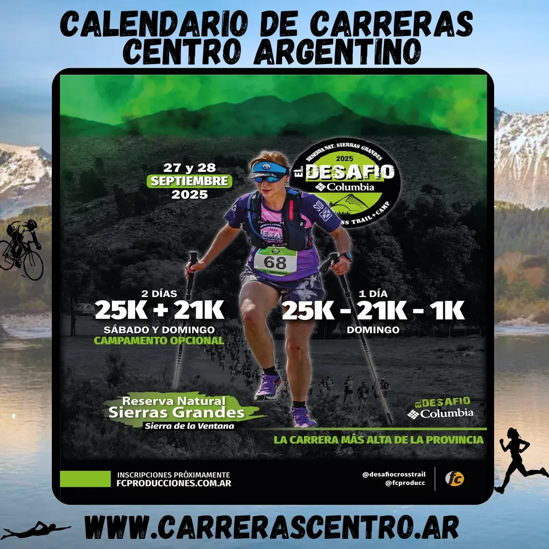 Flyer de El Desafío Columbia Sierras Grandes 2025