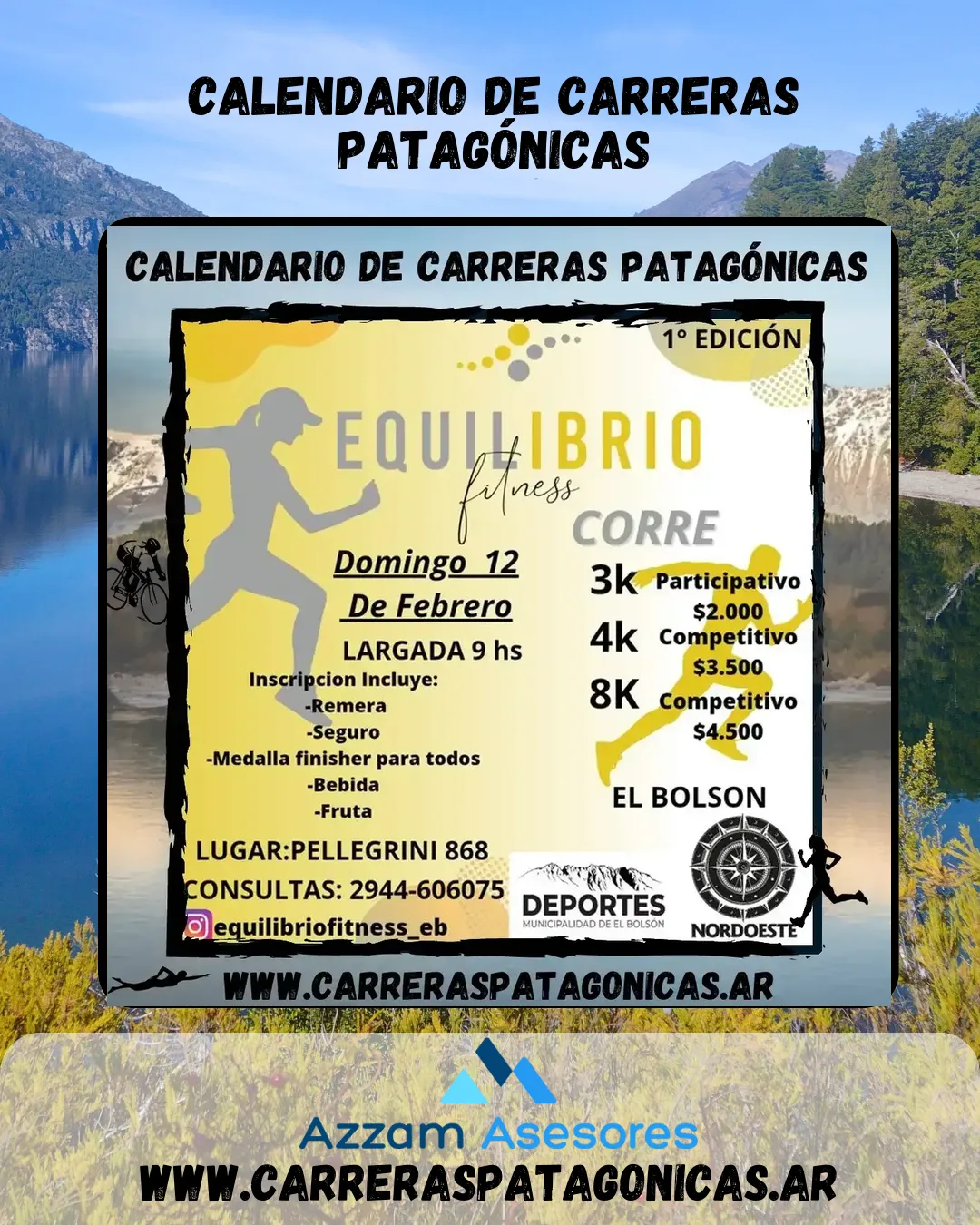 Flyer de Equilibrio Fitness Corre 2023