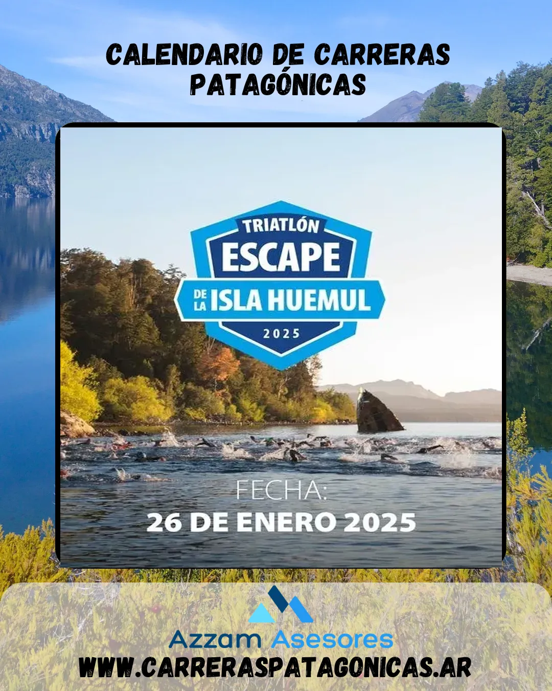 Flyer de Escape de la Isla Huemul 2025