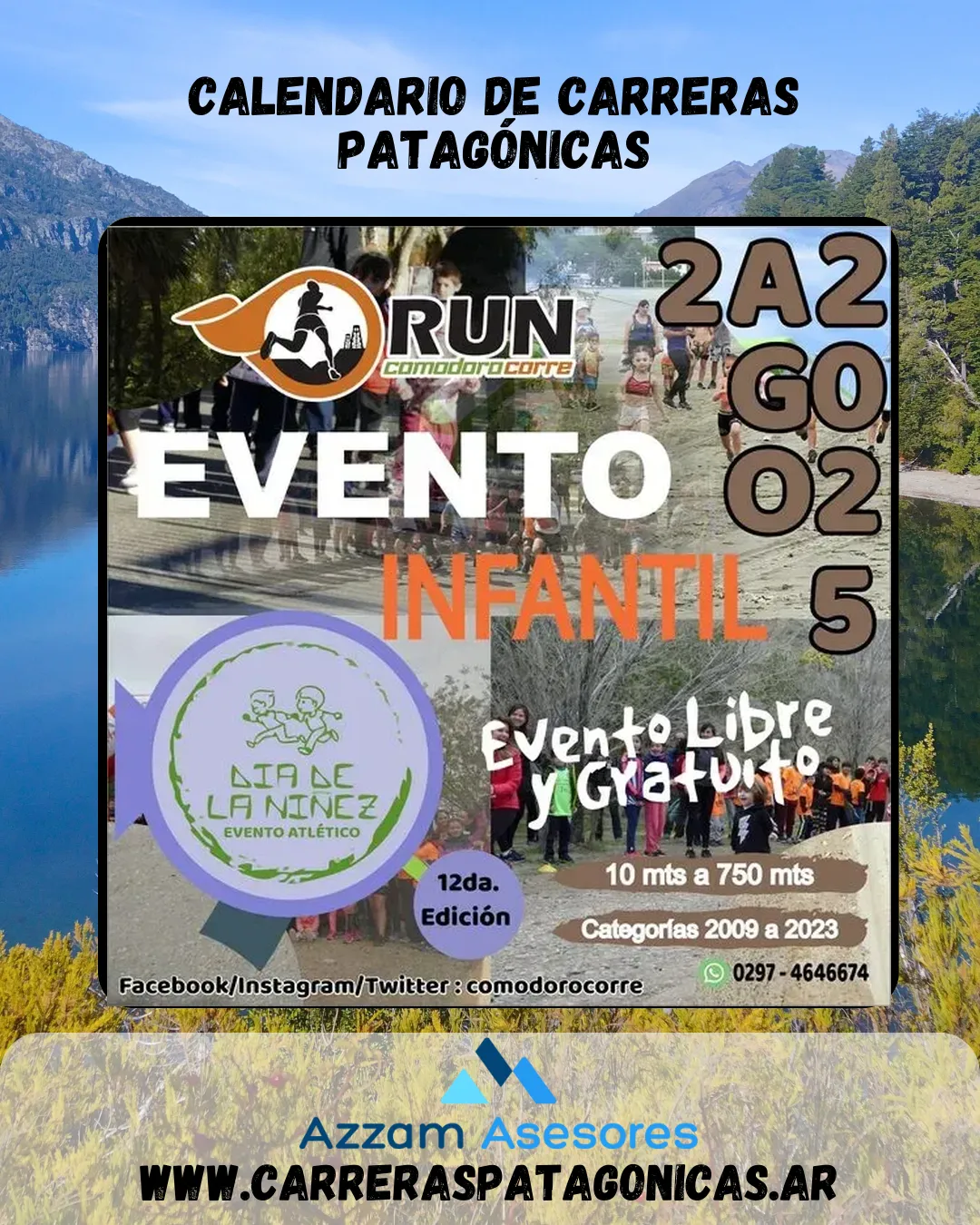 Flyer de Evento atlético infantil «Día de la Niñez» 2025