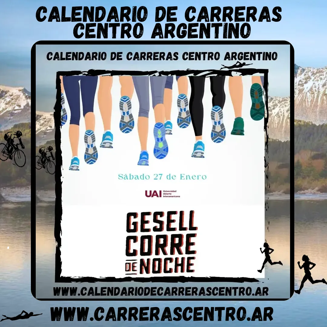 Flyer de Gesell Corre de Noche 2024