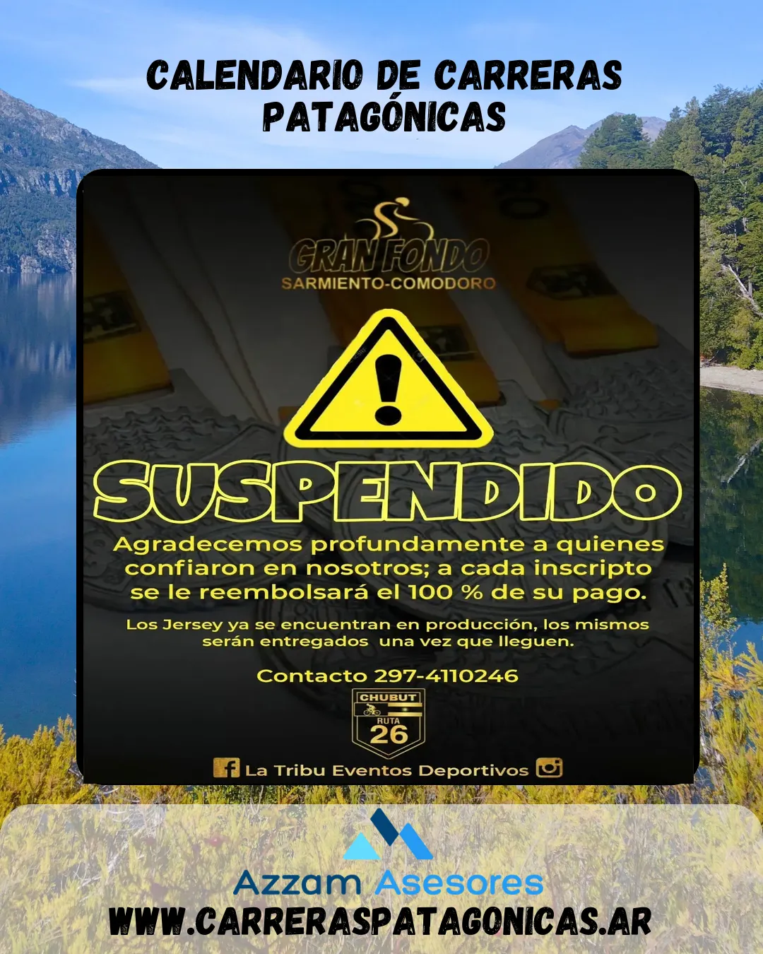Flyer de Gran Fondo Sarmiento – Comodoro 2025