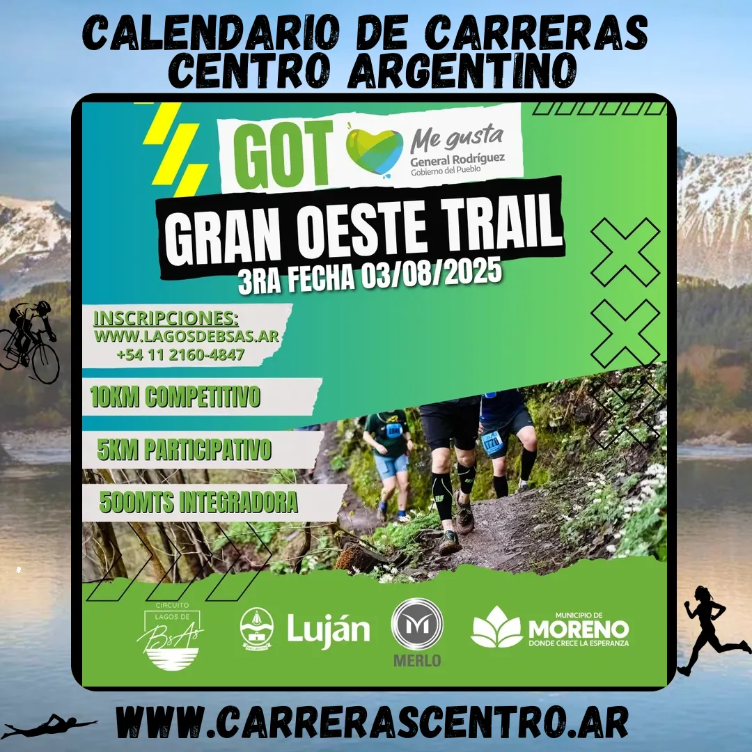 Flyer de Gran Oeste Trail 2025 – 3ra Fecha 2025