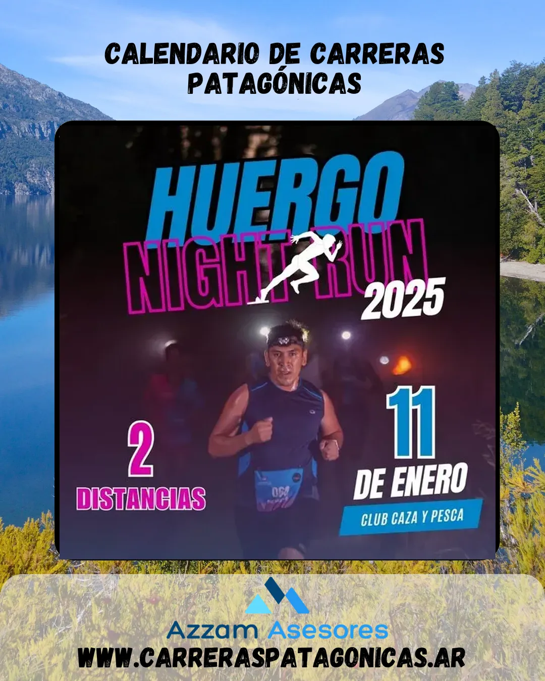 Flyer de Huergo Night Run 2025