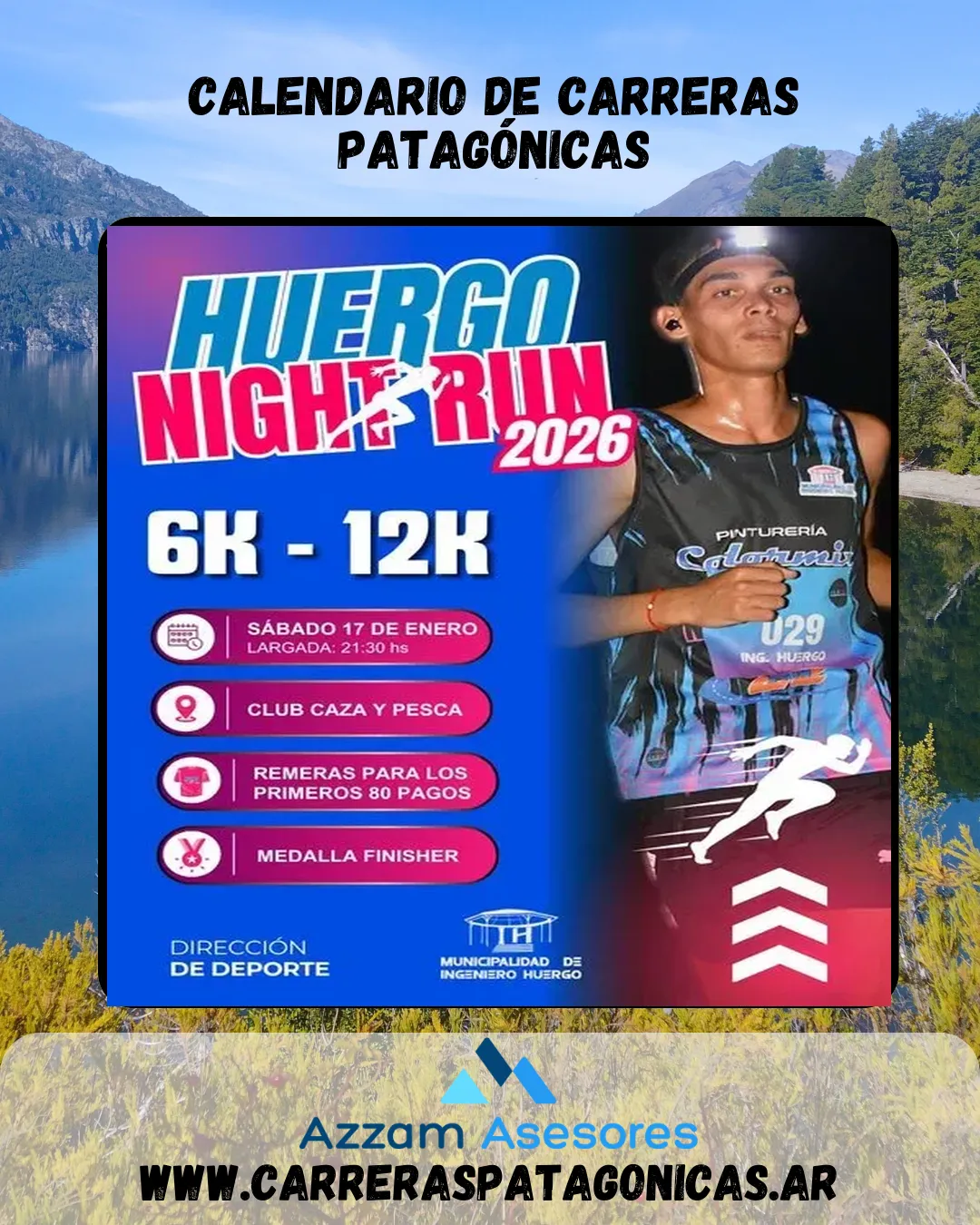 Flyer de Huergo Night Run 2026