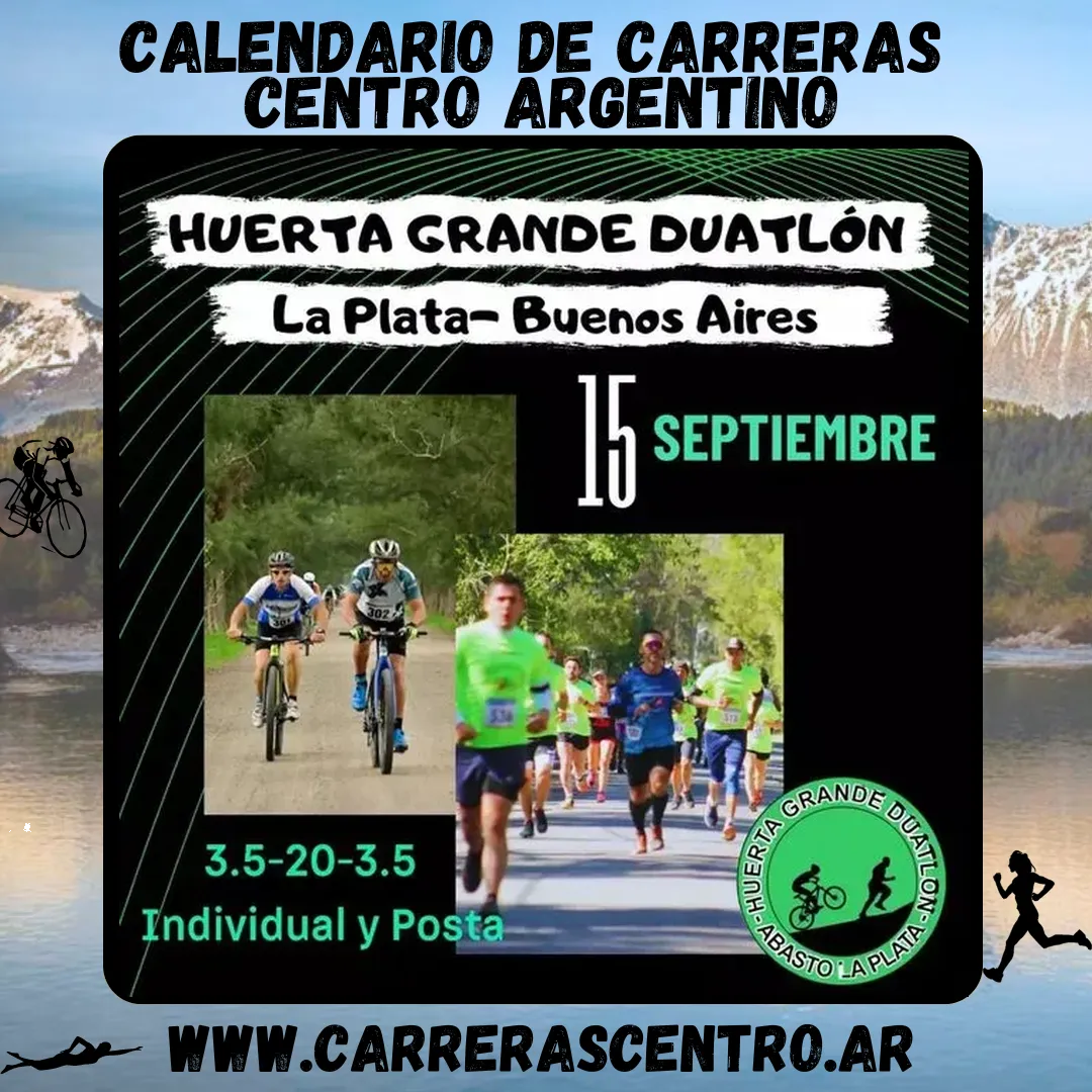 Flyer de Huerta Grande Duatlón 2024