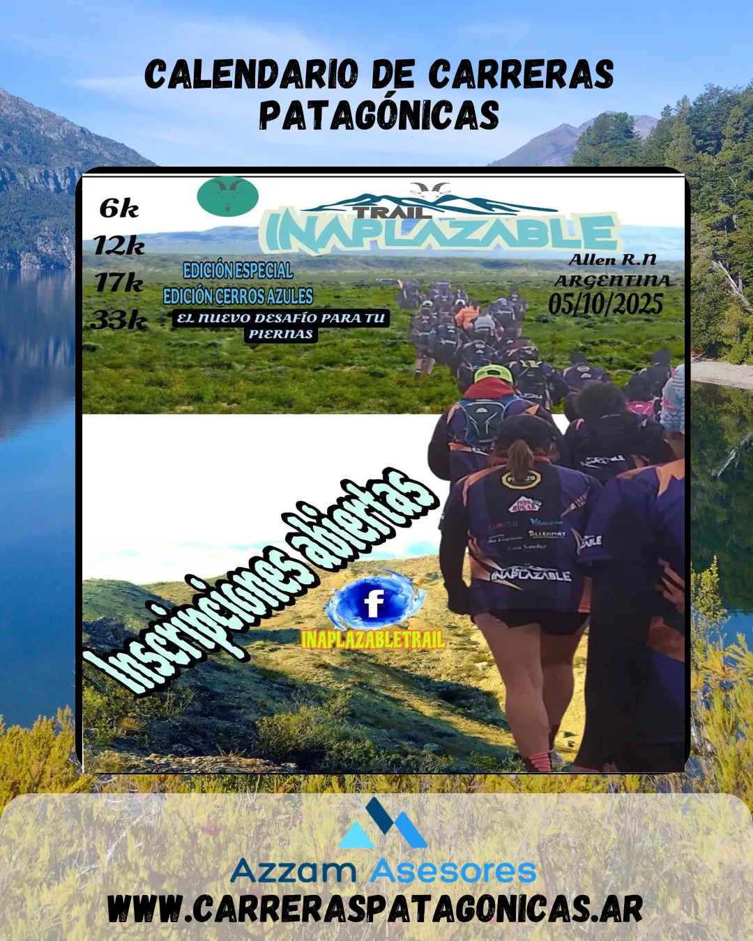 Flyer de Inaplazable Trail – Cerros Azules 2025