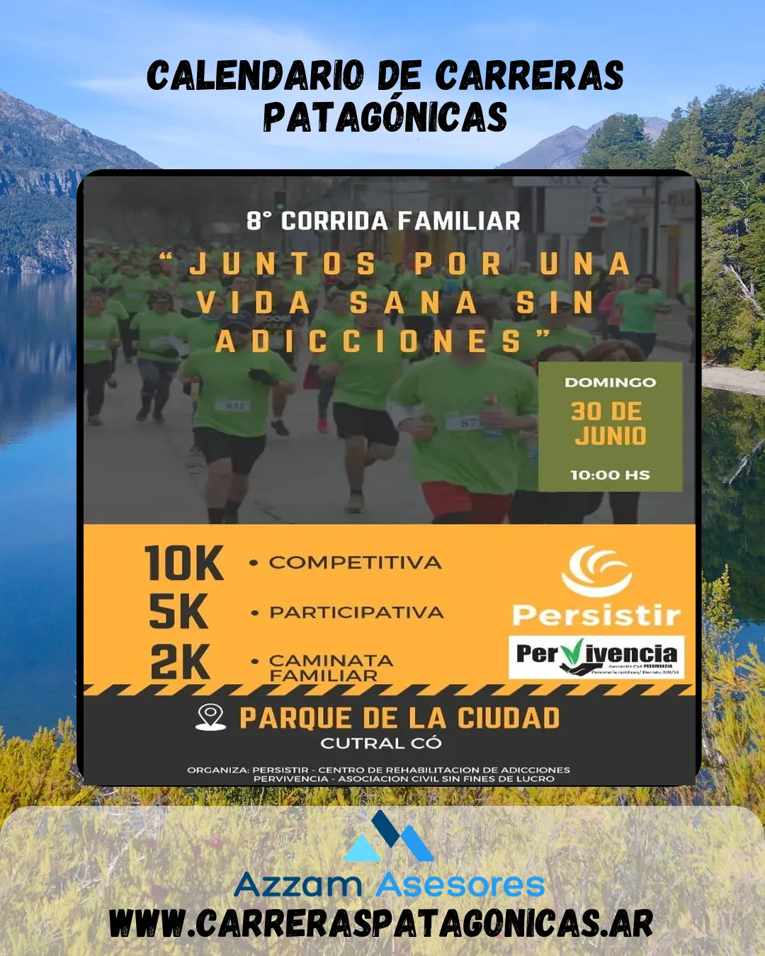 Flyer de Juntos por una vida sana SIN adicciones 2024