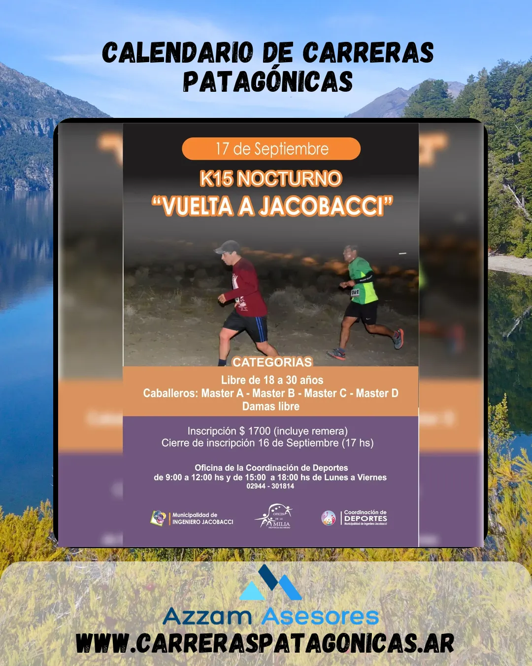 Flyer de K15 Nocturno «Vuelta a Jacobacci» 2022