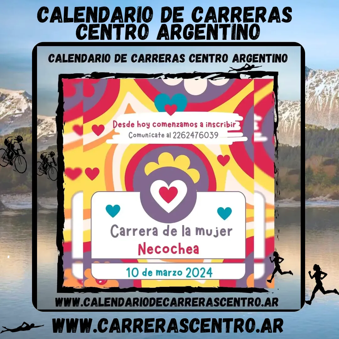 Flyer de La Carrera de la Mujer Necochea 2024