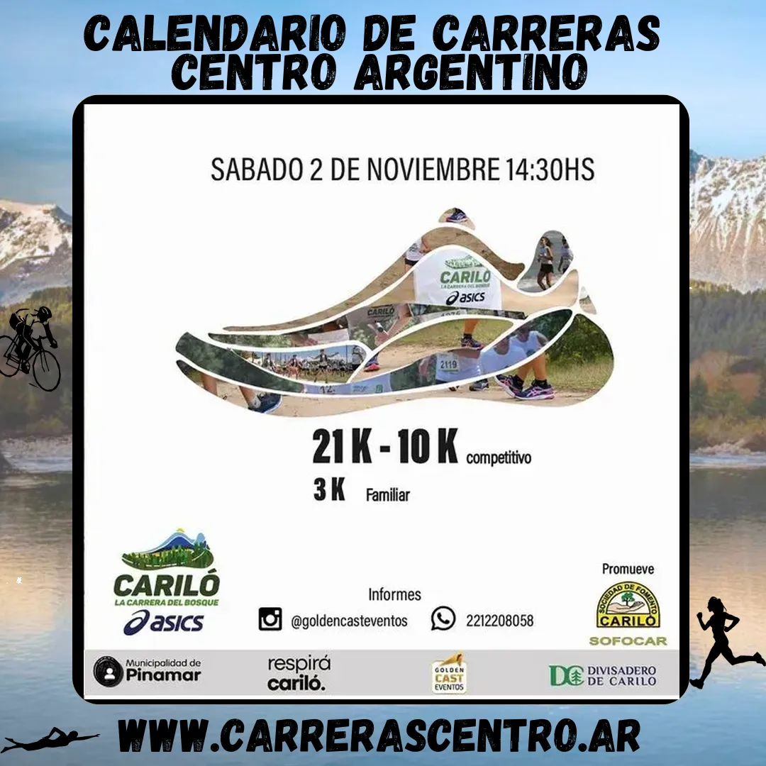 Flyer de La Carrera del Bosque ASICS Cariló 2024