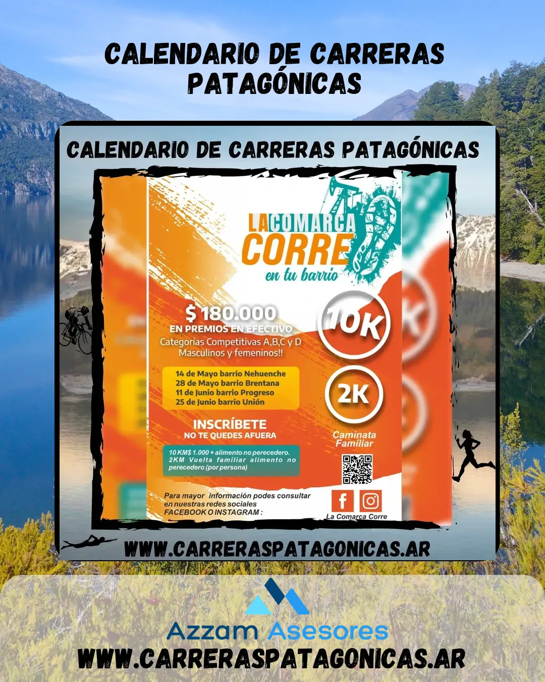 Flyer de La Comarca Corre en tu barrio 2023 – 4° Fecha 2023