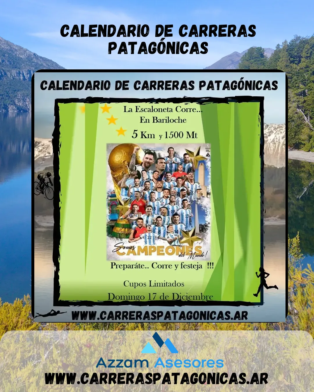 Flyer de La Escaloneta Corre en Bariloche 2023