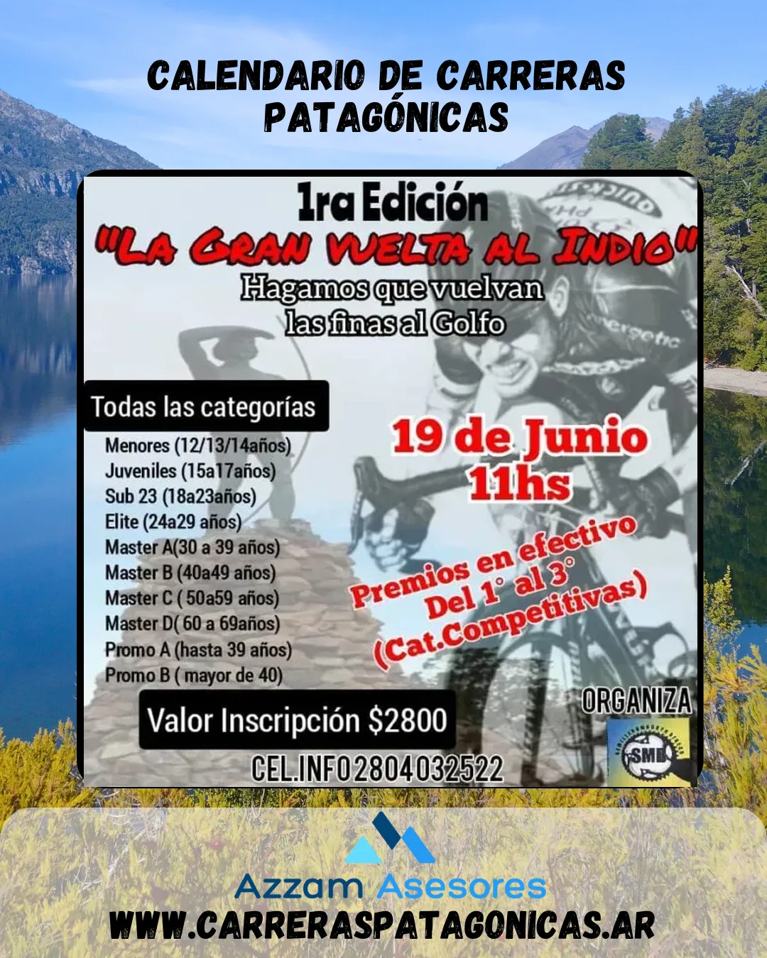 Flyer de LA GRAN VUELTA AL INDIO -1° EDICIÓN 2022