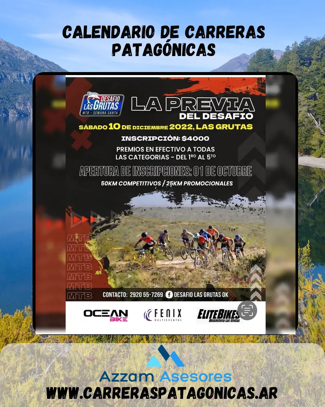 Flyer de La Previa del Desafío MTB 2022