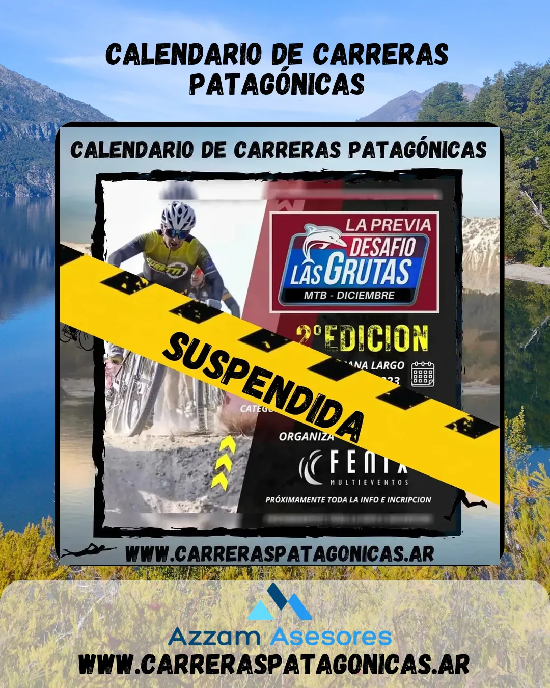 Flyer de La Previa Desafío Las Grutas MTB 2023