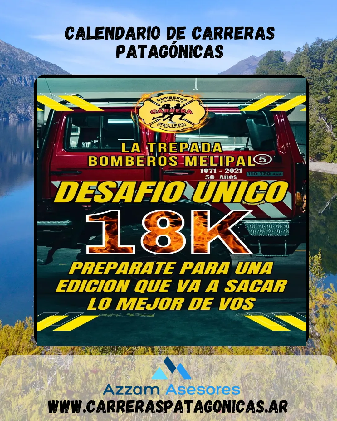 Flyer de La Trepada de Bomberos Melipal 2025