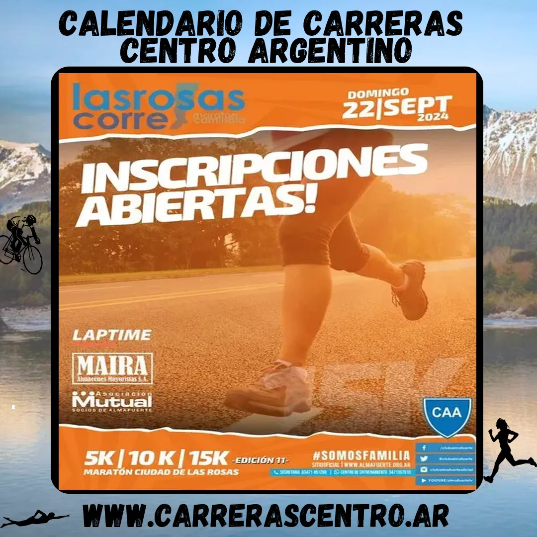 Flyer de Las Rosas Corre 2024