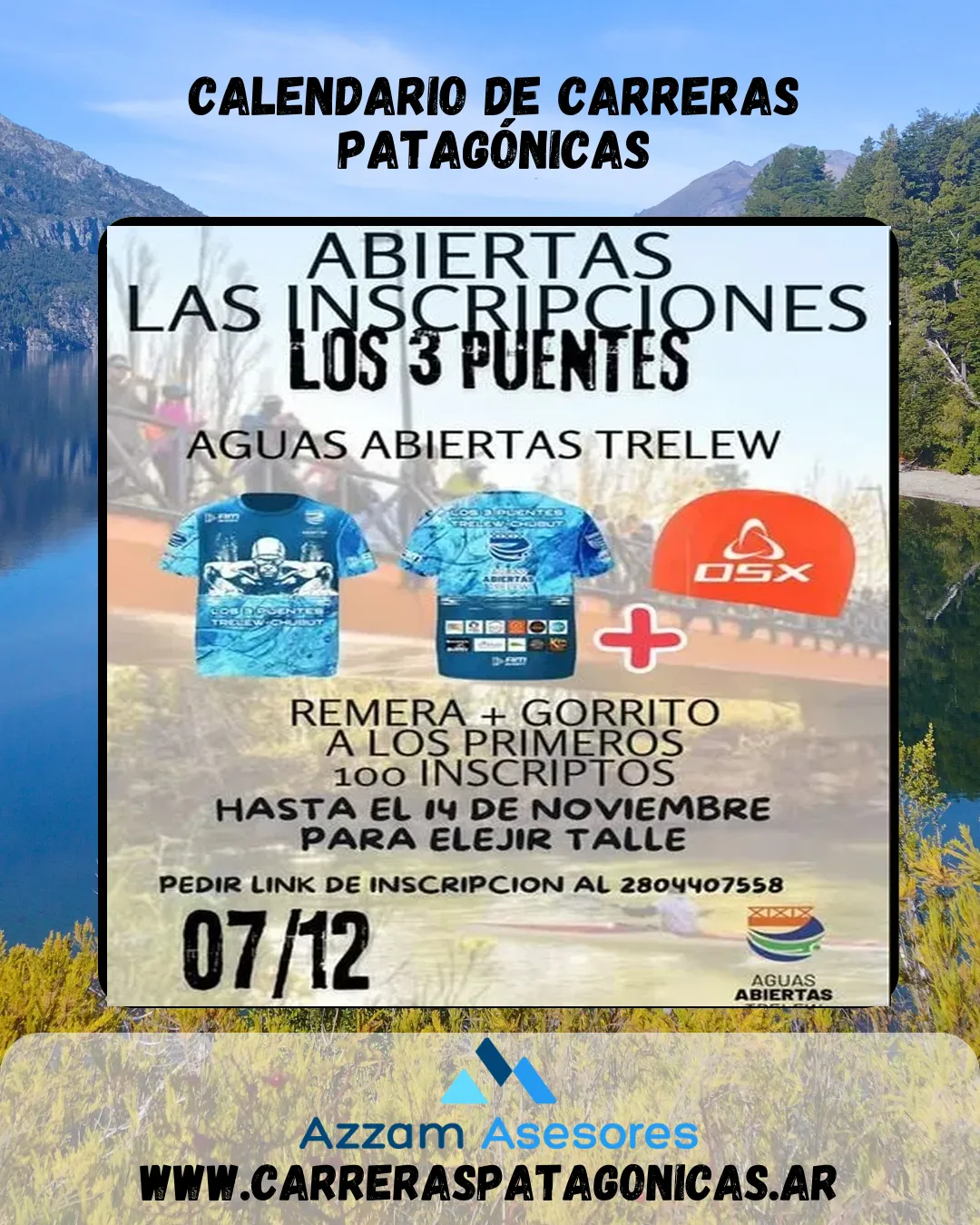 Flyer de Los 3 Puentes Aguas Abiertas 2025