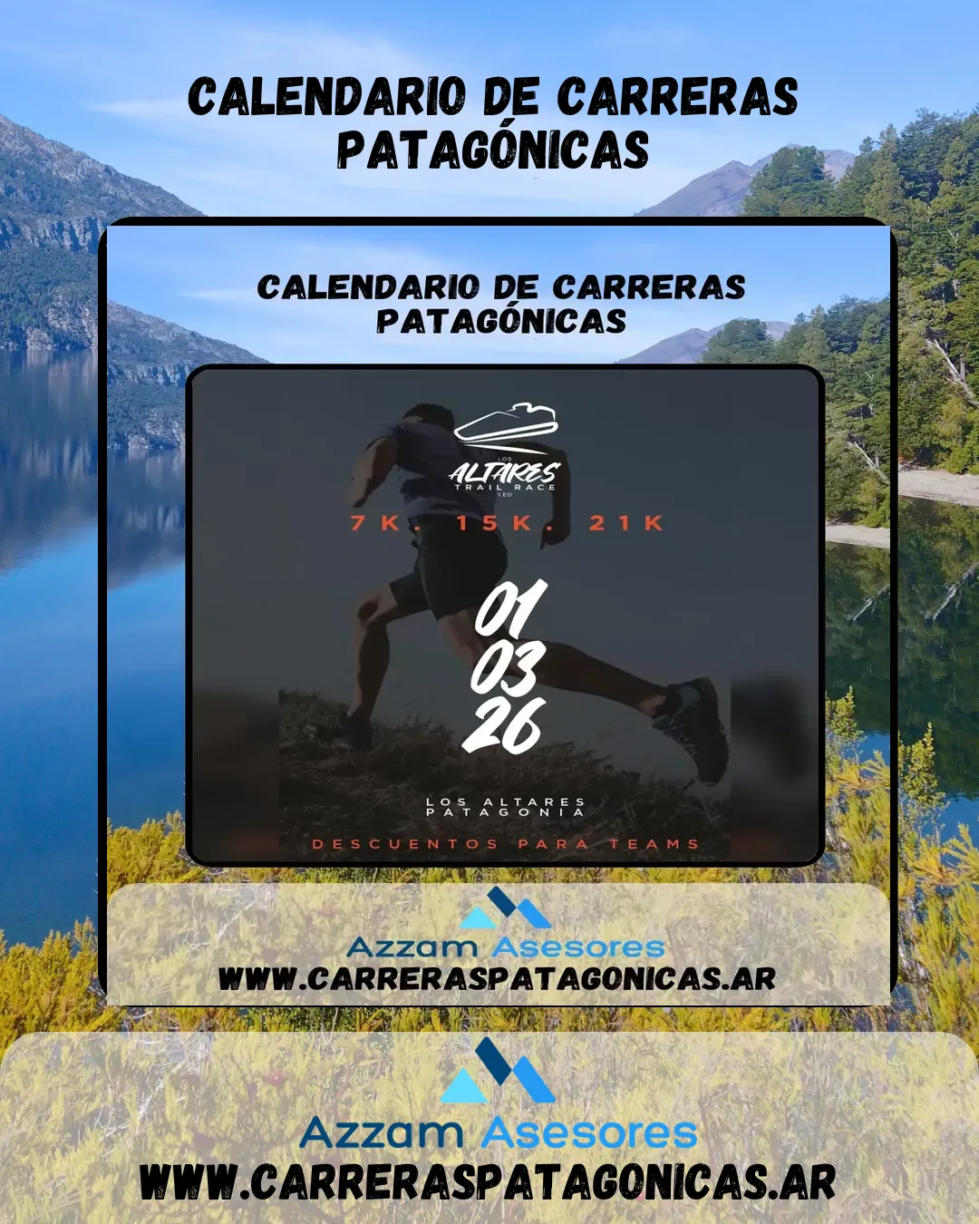 Flyer de Los Altares Trail Race 2026