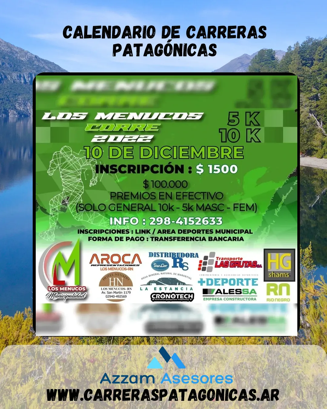 Flyer de Los Menucos Corre 2022