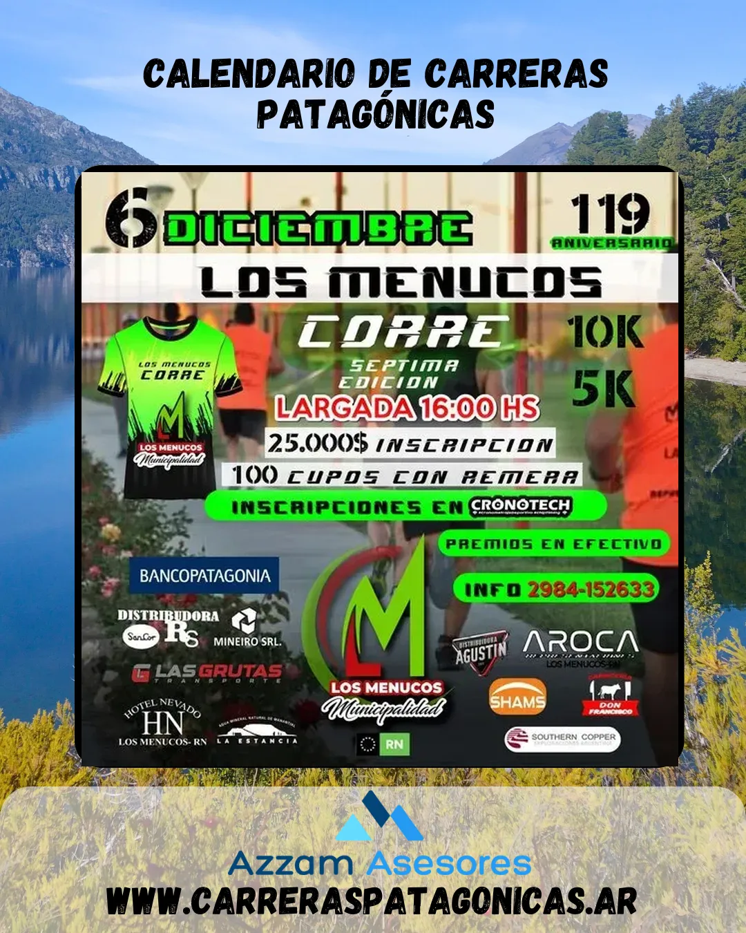 Flyer de Los Menucos Corre 2025