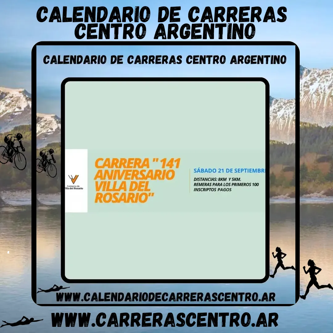 Flyer de Maratón “141 Aniversario de Villa del Rosario” 2024