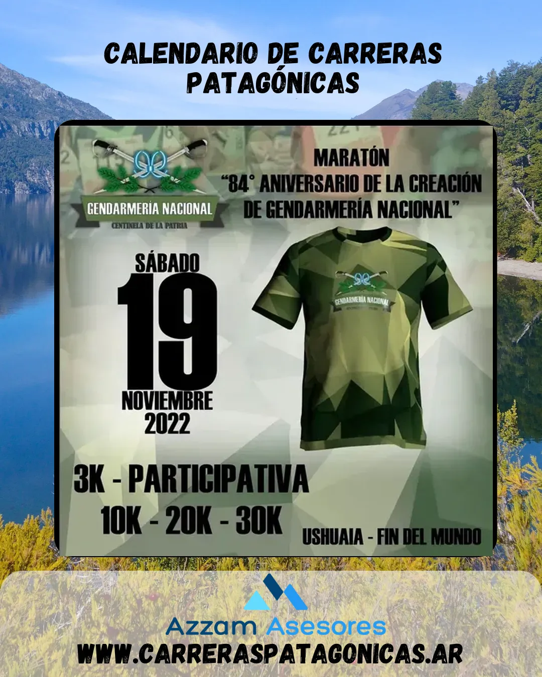 Flyer de Maratón » 84° Aniversario de la creación de Gendarmería Nacional» 2022