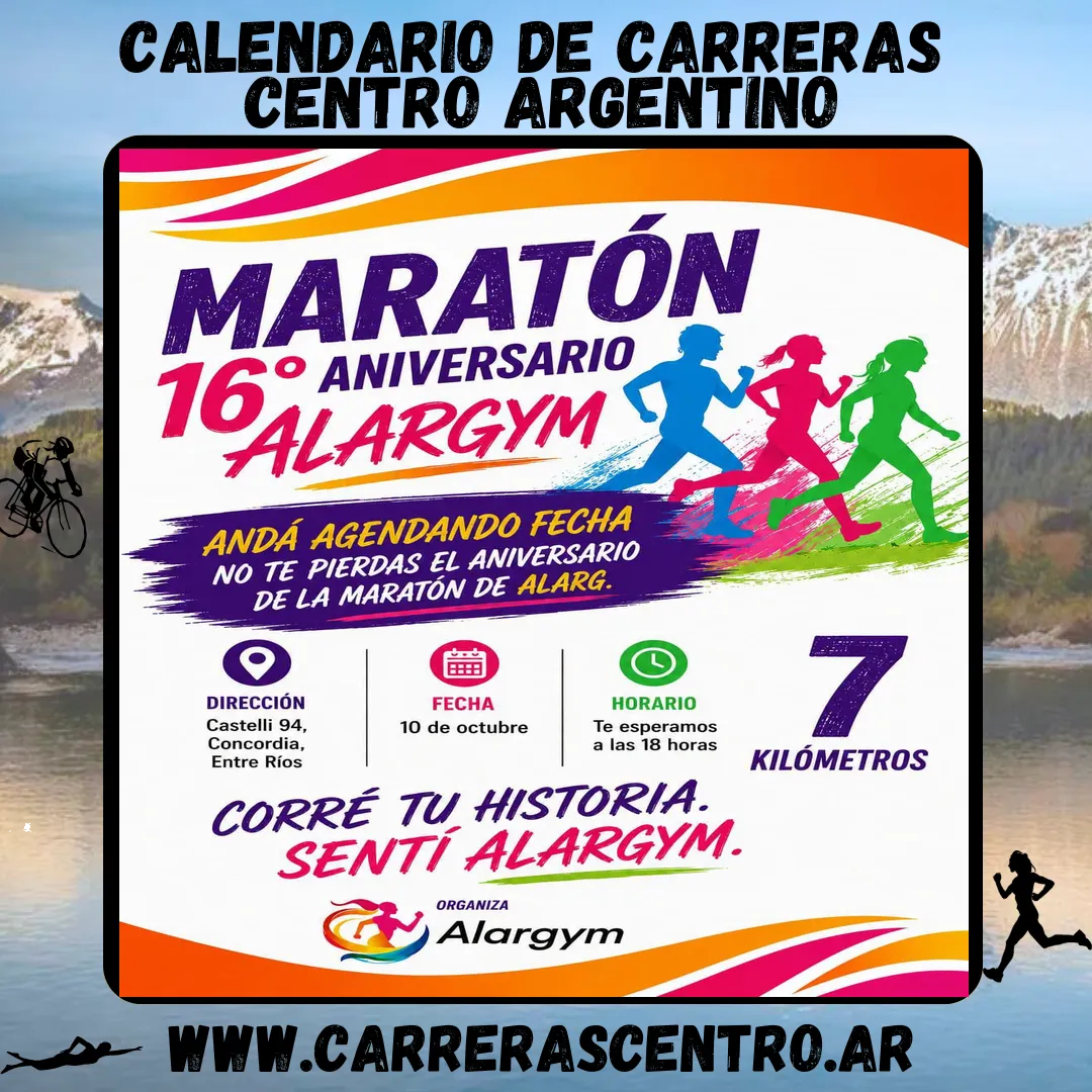 Flyer de Maratón Aniversario de Alargym 2026