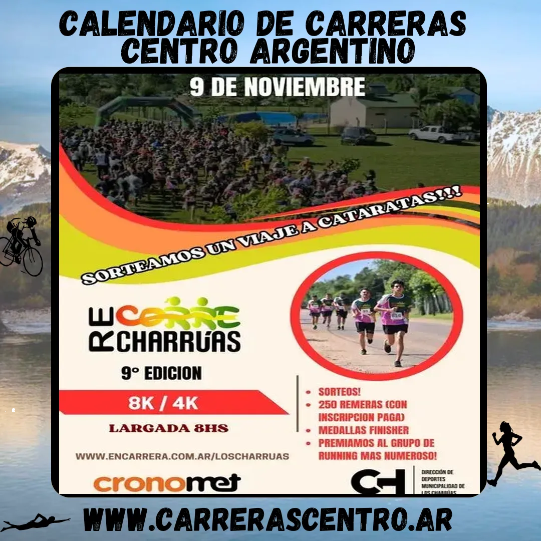 Flyer de Maratón Aniversario Los Charrúas 2025