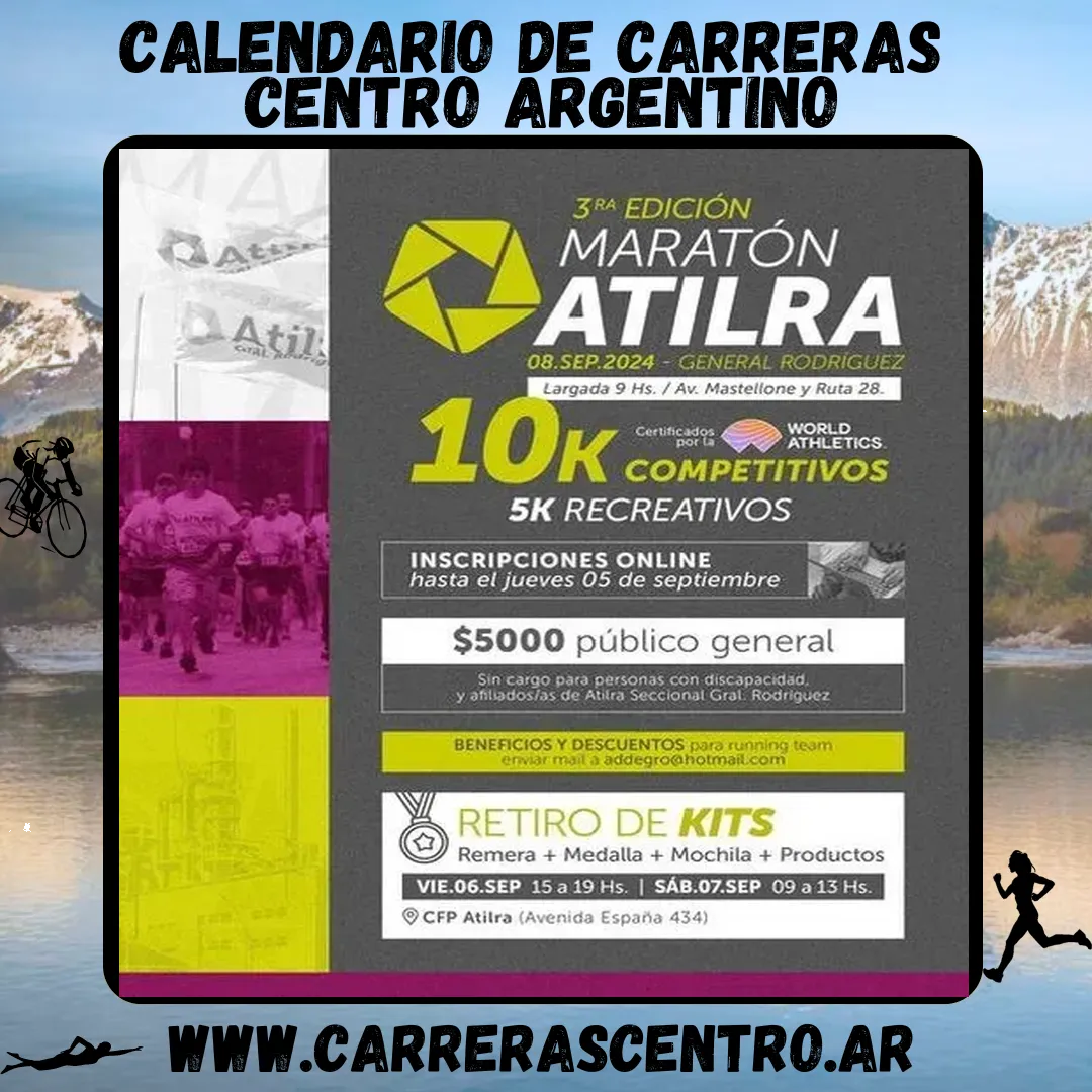 Flyer de Maratón Atilra 2024
