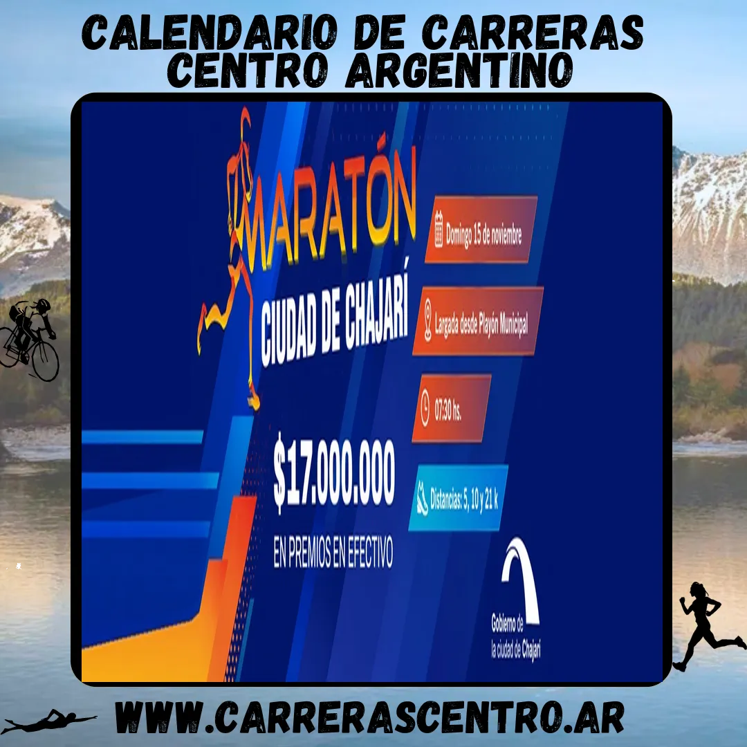 Flyer de Maratón Ciudad de Chajarí 2026