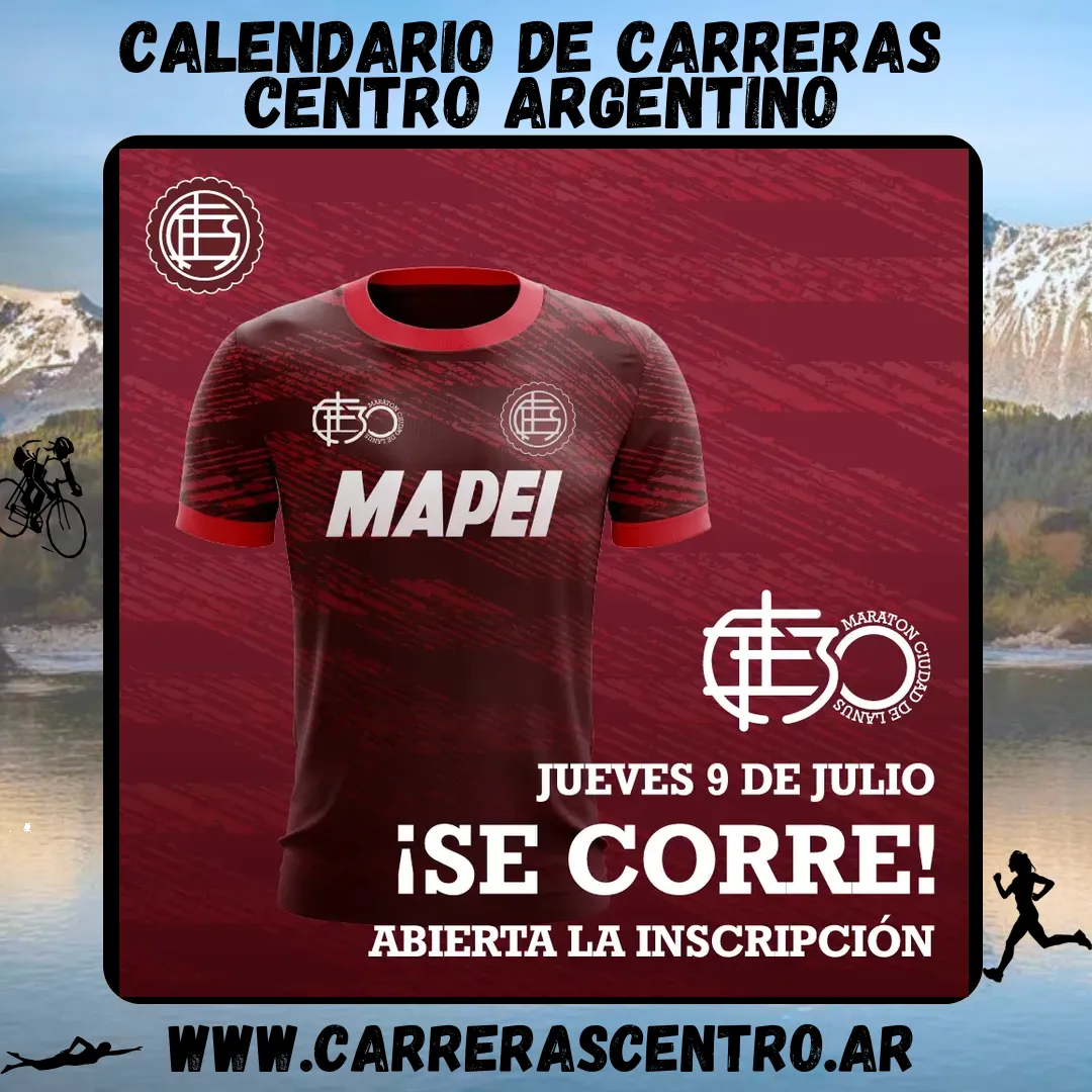 Flyer de Maratón Ciudad de Lanús 2026