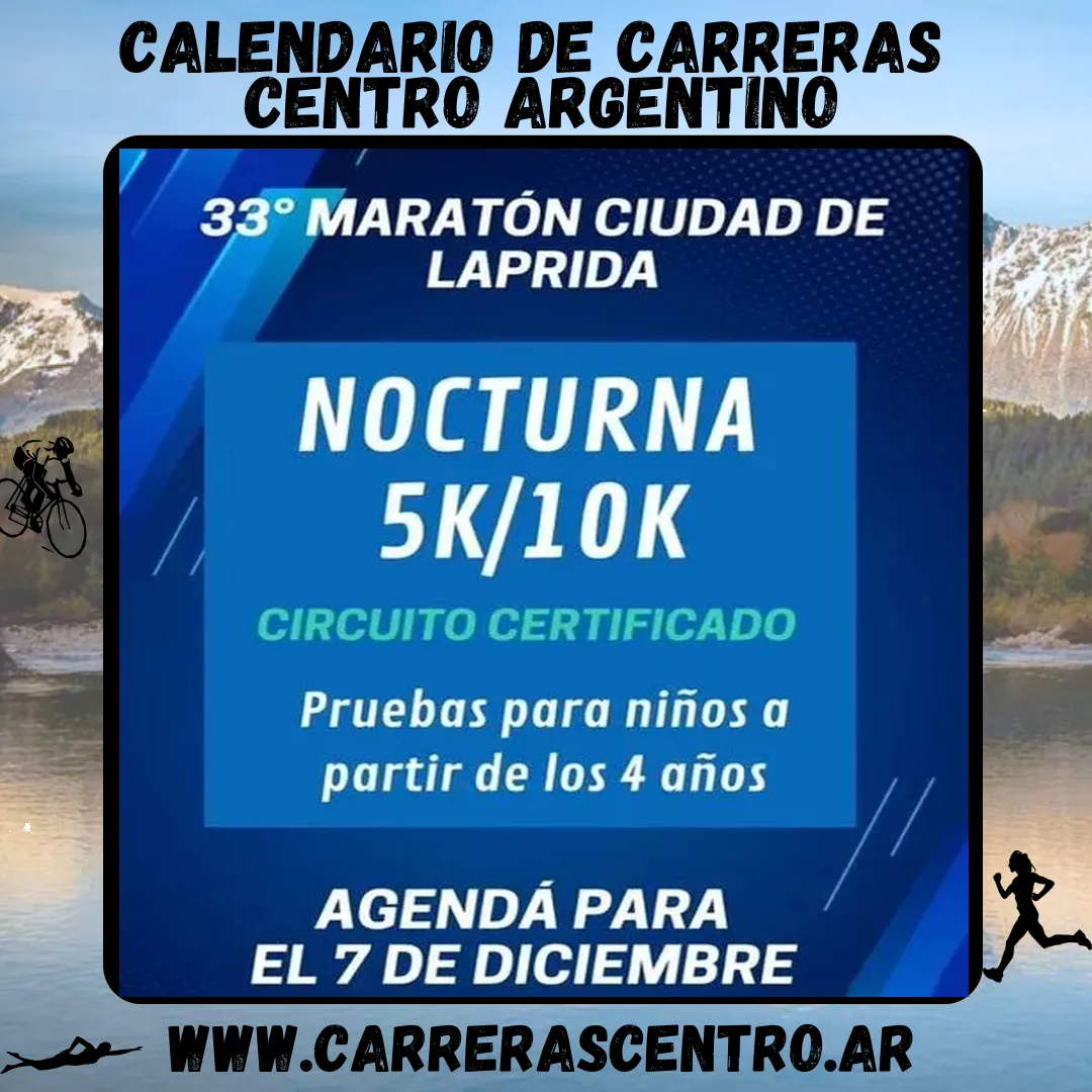 Flyer de Maratón Ciudad de Laprida 2024