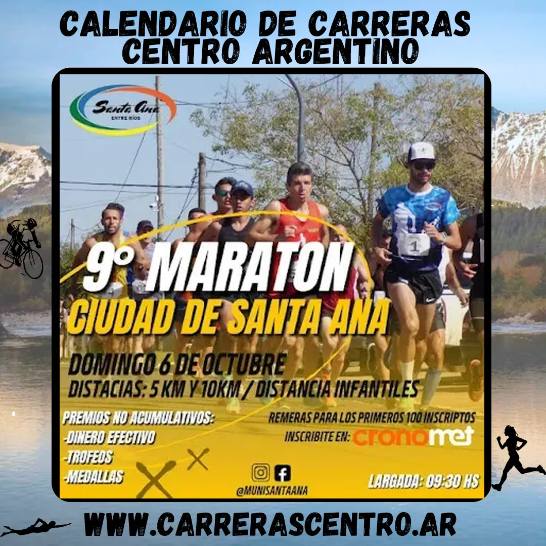 Flyer de Maratón Ciudad de Santa Ana 2024