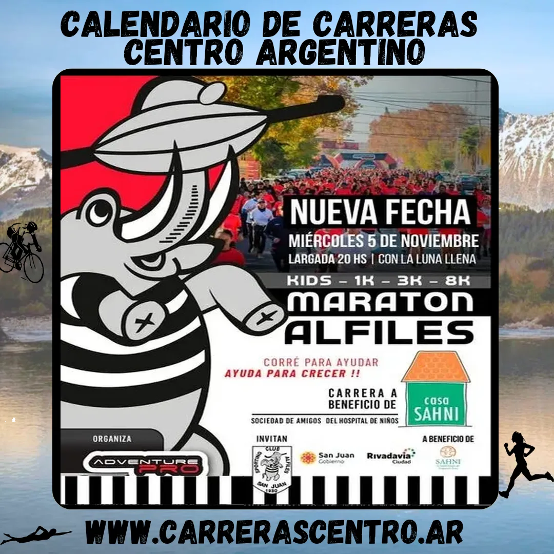 Flyer de Maratón de Alfiles 2025