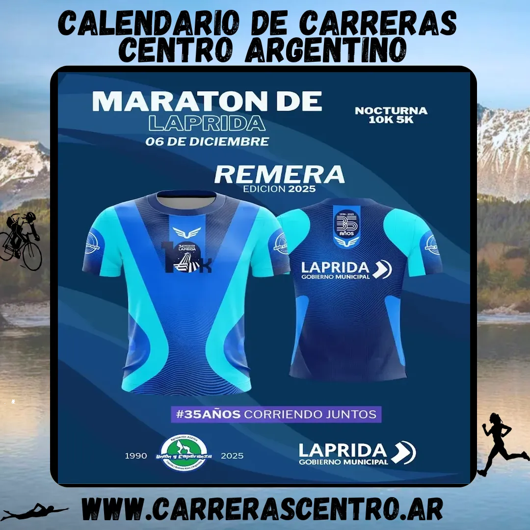 Flyer de Maratón de Laprida 2025