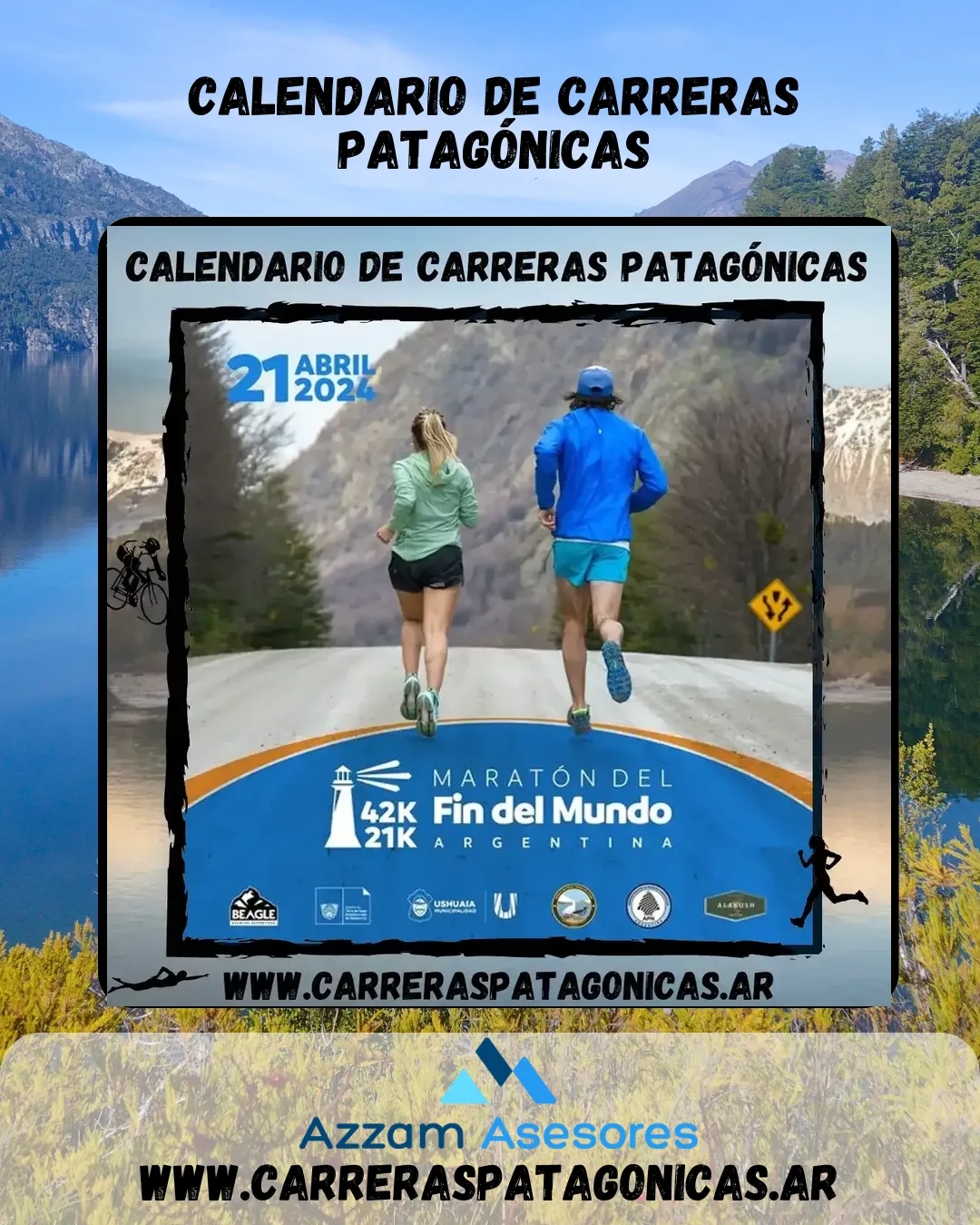 Flyer de Maratón del Fin del Mundo 2024