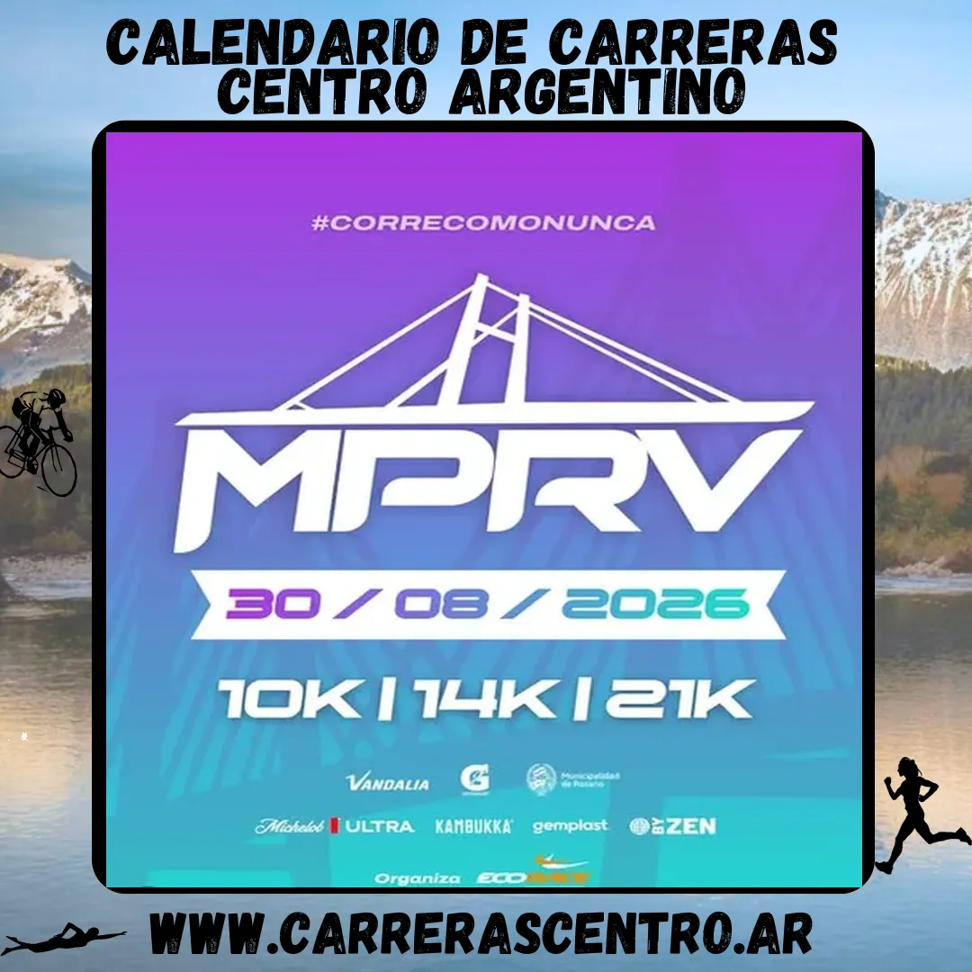 Flyer de Maratón del Puente Rosario-Victoria 2026