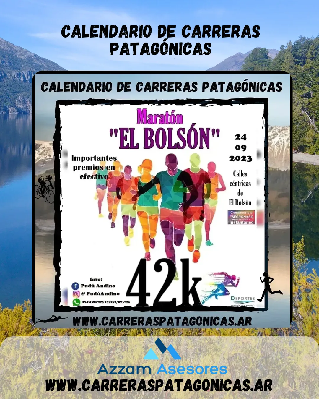 Flyer de MARATÓN «EL BOLSÓN» 2023