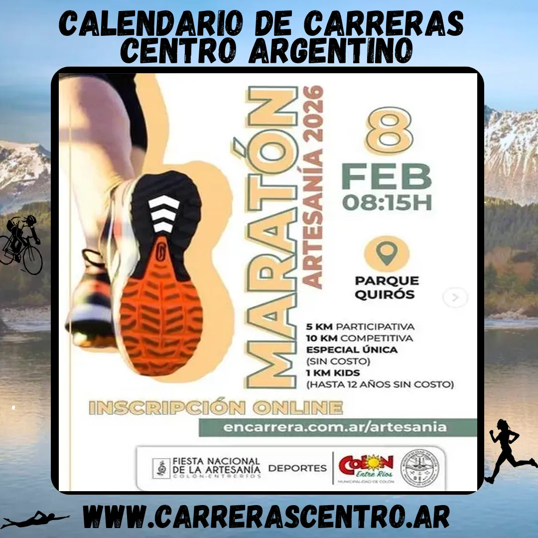 Flyer de Maratón Fiesta Nacional de la Artesanía 2026