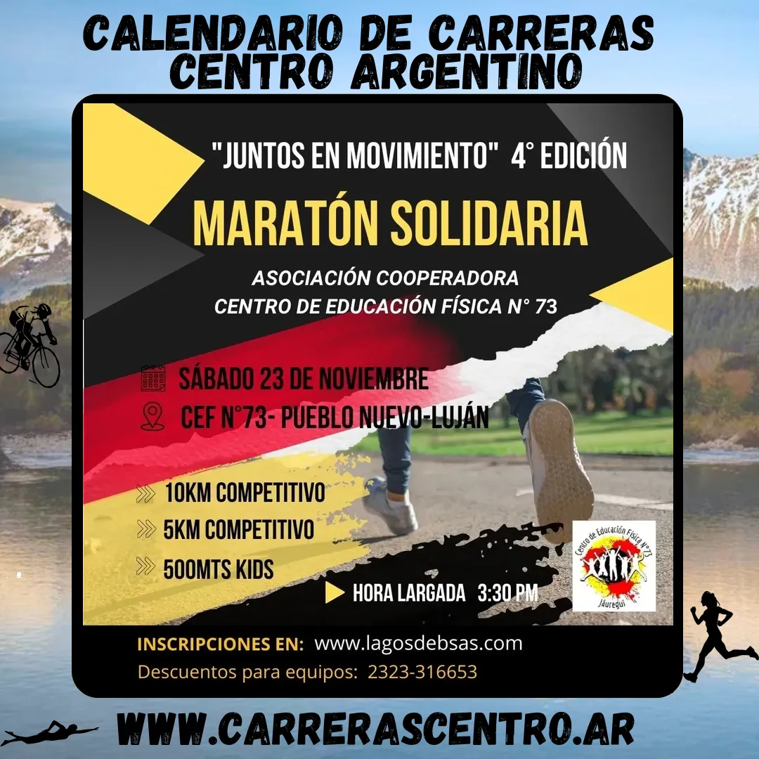 Flyer de Maratón Juntos en Movimiento 2024