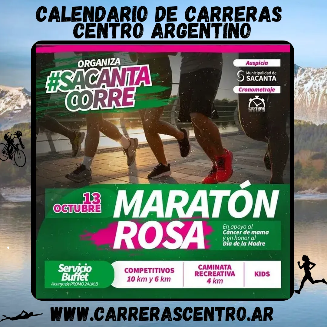 Flyer de Maratón Rosa 2024