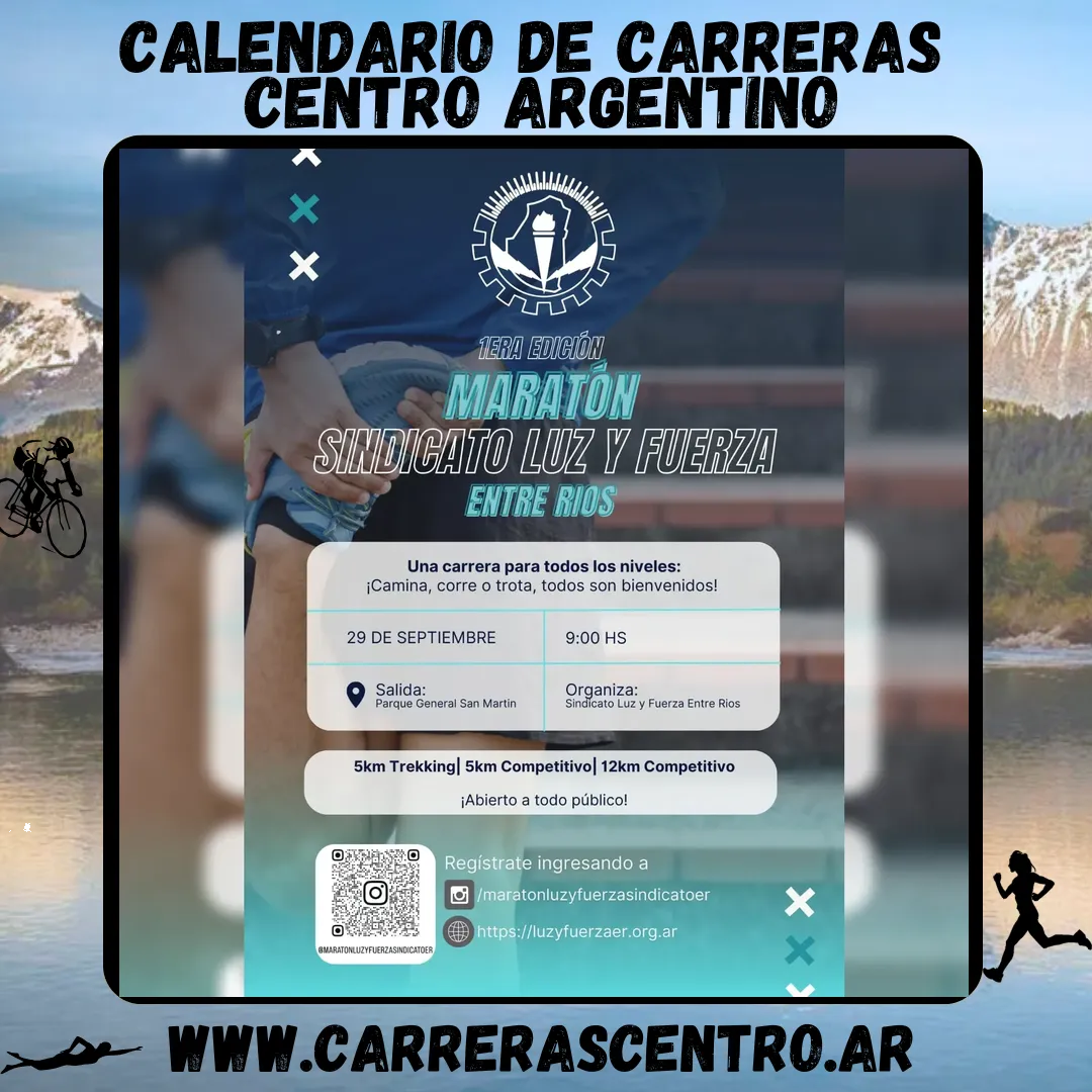 Flyer de Maratón Sindicato Luz y Fuerza 2024