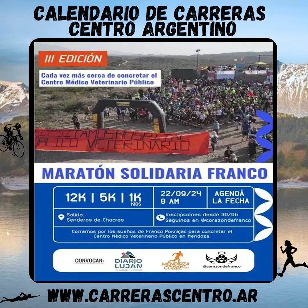 Flyer de Maratón Solidaria Franco 2024