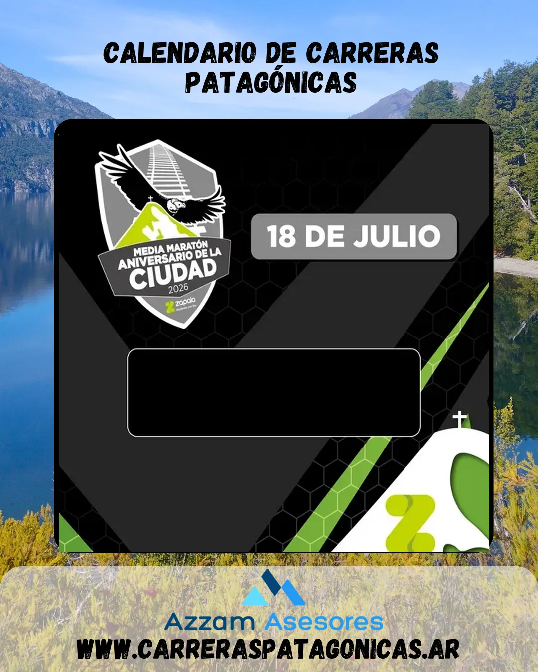 Flyer de Media Maratón Aniversario de Zapala 2026