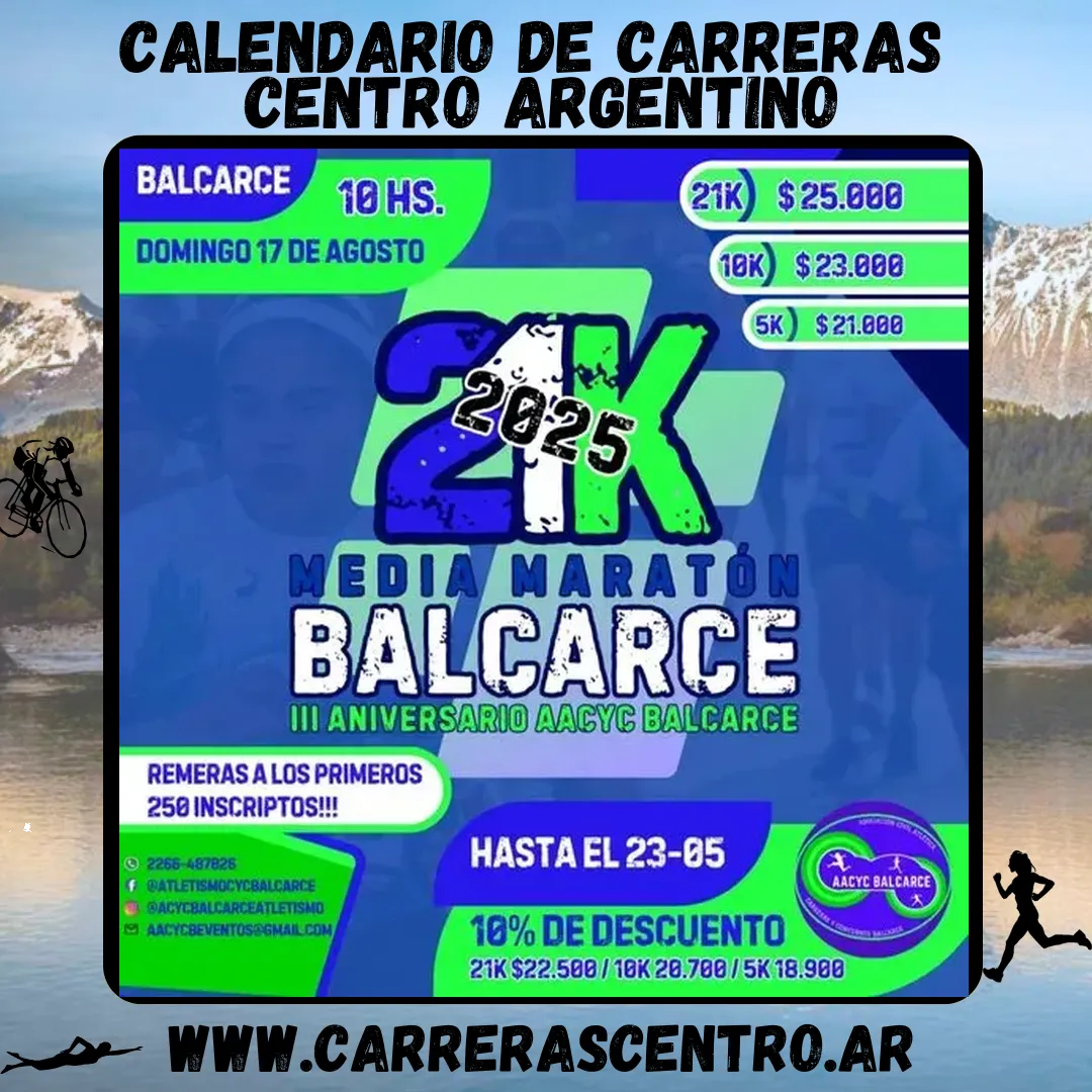 Flyer de Media Maratón Balcarce 2025