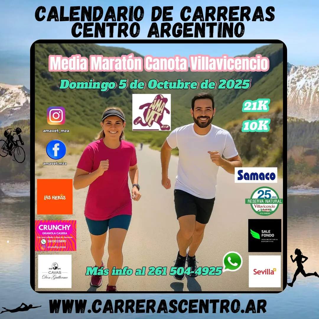 Flyer de Media Maratón Canota Villavicencio 2025